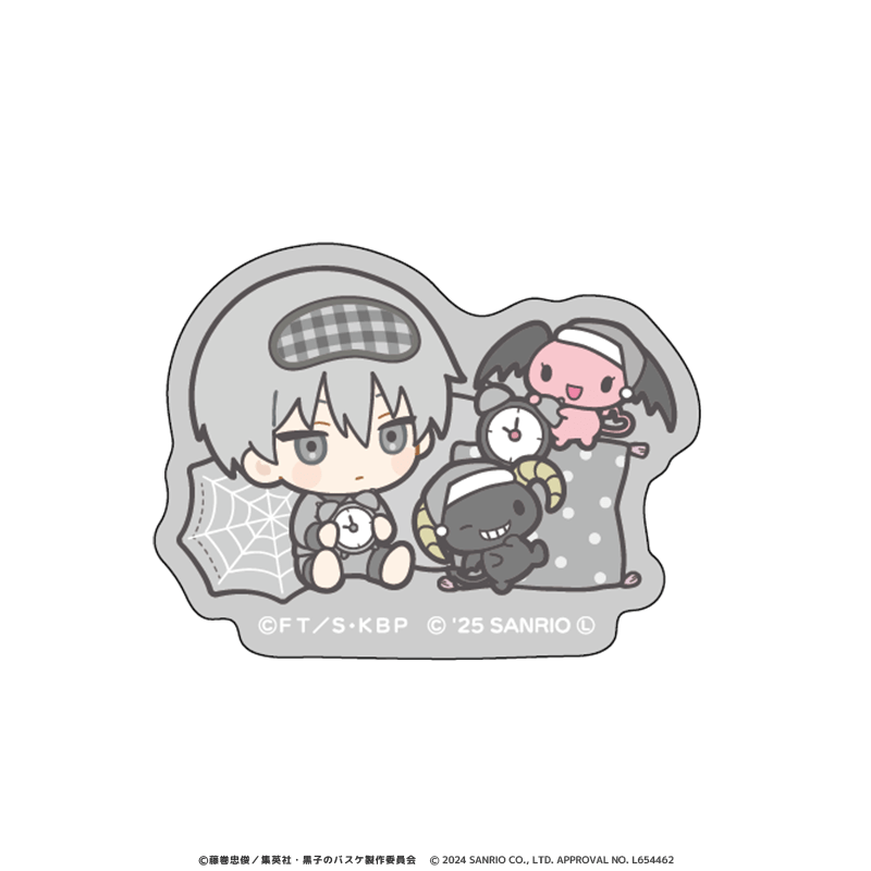 黒子のバスケ×サンリオキャラクターズ アクリルヘアクリップ 黛千尋×ルロロマニック ミニキャラ パジャマver.