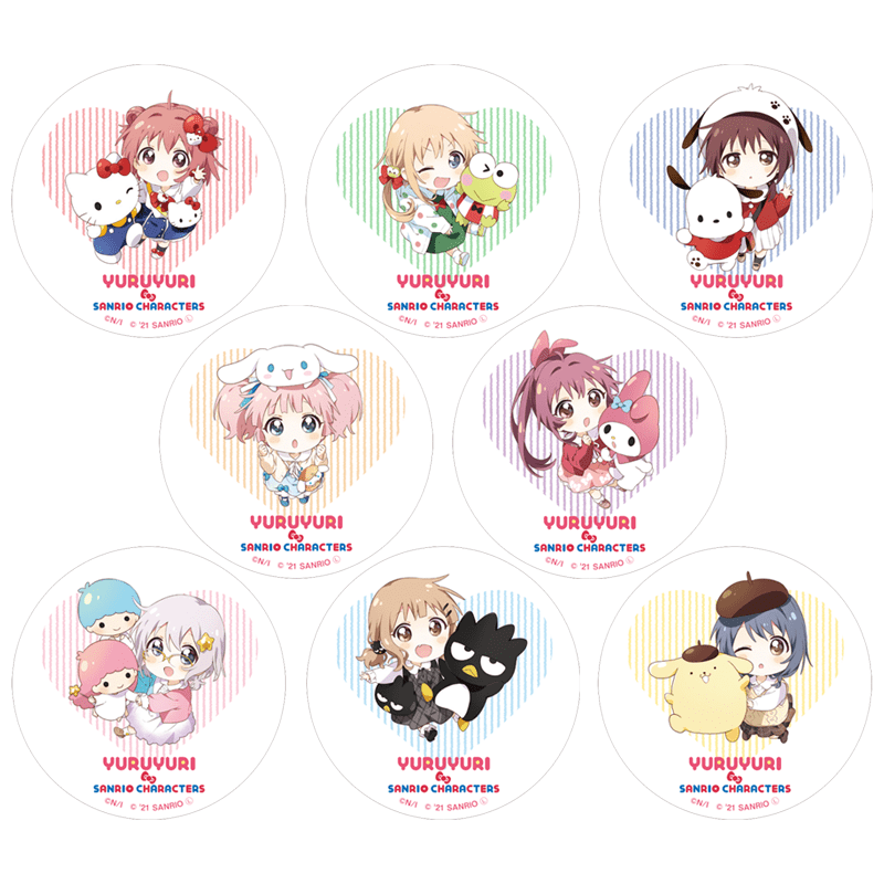 ゆるゆり×サンリオキャラクターズ 剥がせるステッカー（全8種）