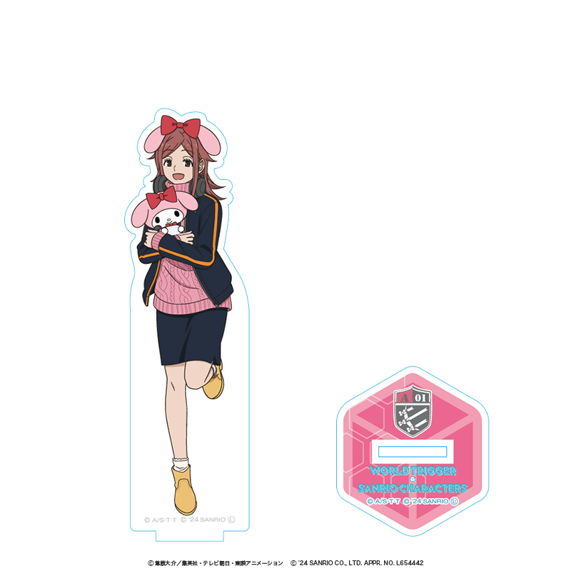 ワールドトリガー×サンリオキャラクターズ アクリルスタンド 国近柚宇×マイメロディ