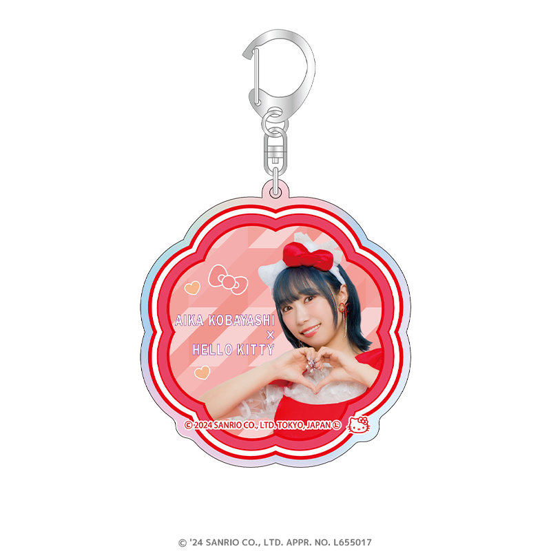 小林愛香×サンリオキャラクターズ オーロラアクリルキーホルダー 小林愛香×ハローキティ 赤ver.