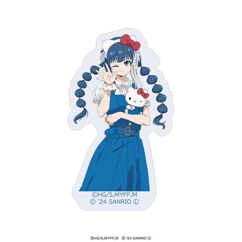 夜桜さんちの大作戦×サンリオキャラクターズ ダイカットステッカー 夜桜 六美×ハローキティ