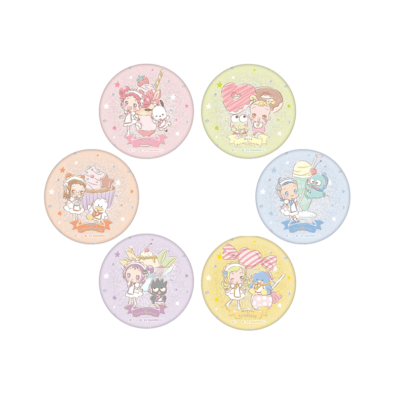 おジャ魔女どれみ×はぴだんぶい グリッター缶バッジ（全6種）