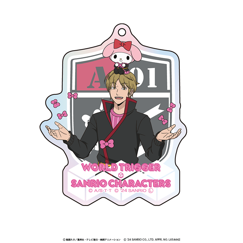 ワールドトリガー×サンリオキャラクターズ オーロラアクリルキーホルダー 出水公平×マイメロディ