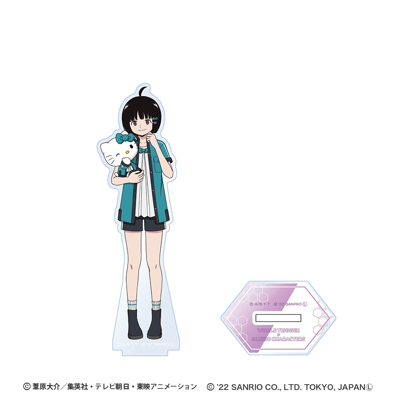 ワールドトリガー×サンリオキャラクターズ シリーズ アクリルスタンド 雨取 千佳×ハローキティ