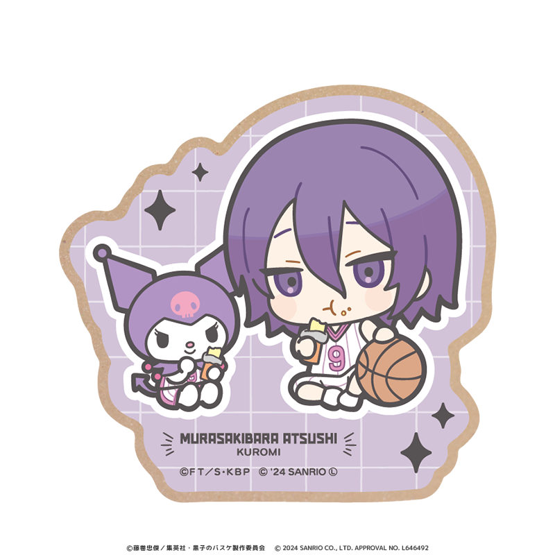 黒子のバスケ×サンリオキャラクターズ ウッドコースター 紫原 敦×クロミ