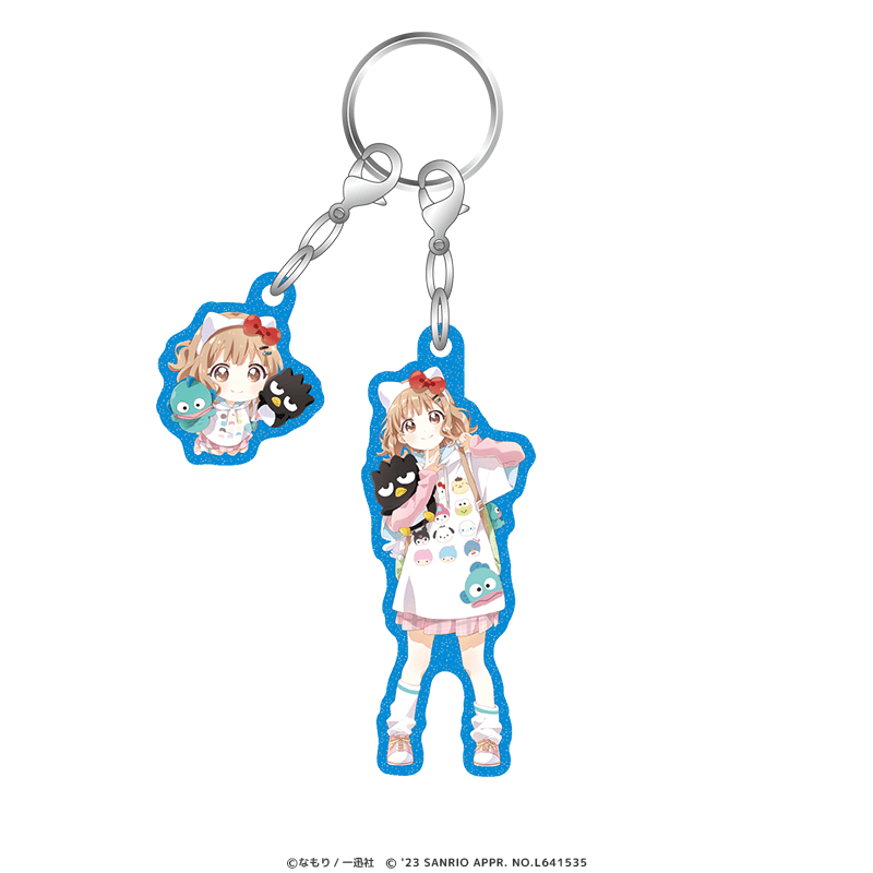 ゆるゆり＆大室家×サンリオキャラクターズ らめ入りアクリルキーホルダー 大室櫻子×バッドばつ丸