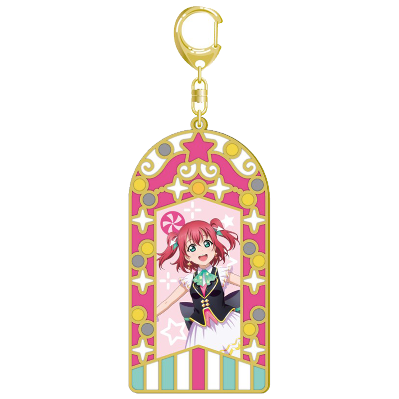 ラブライブ！サンシャイン!! ステンドグラスキーホルダー KU-RU-KU-RU Cruller! ver. ルビィ