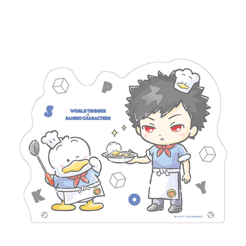 ワールドトリガー×サンリオキャラクターズ BIGアクリルスタンド 風間 蒼也×あひるのペックル