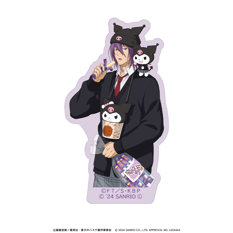 黒子のバスケ×サンリオキャラクターズ ダイカットステッカー 紫原 敦×クロミ