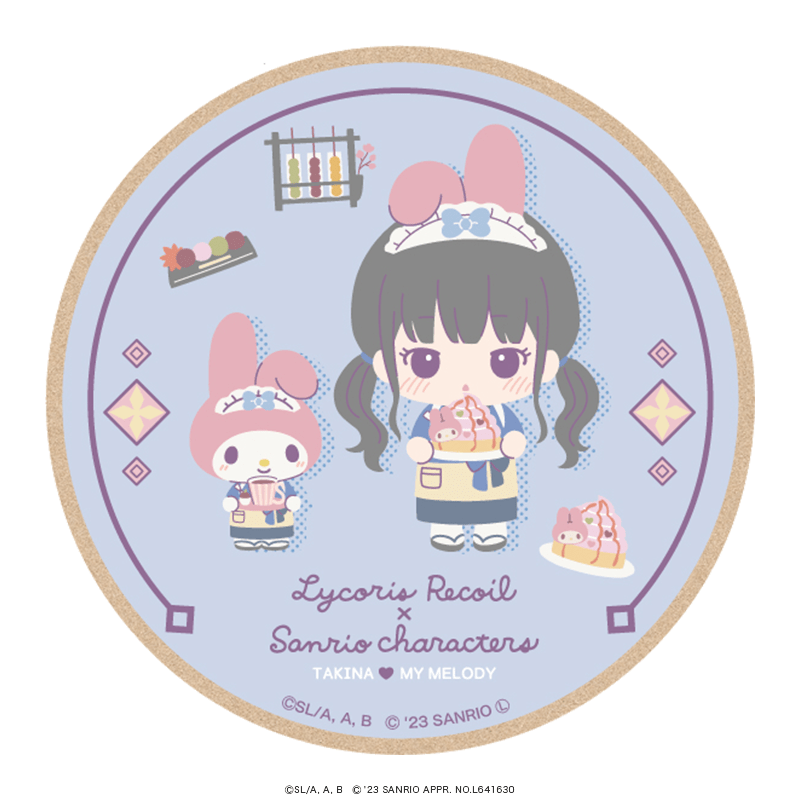 リコリス・リコイル×サンリオキャラクターズ ウッドコースター ミニキャラver. 井ノ上たきな×マイメロディ