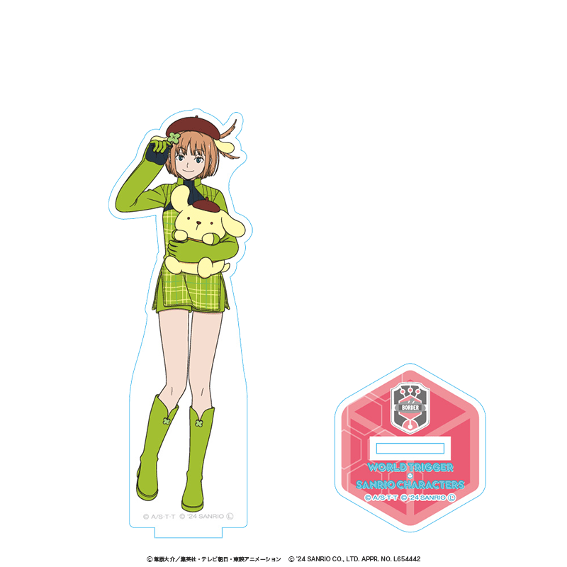 ワールドトリガー×サンリオキャラクターズ アクリルスタンド 小南桐絵×ポムポムプリン