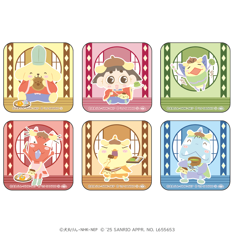 おじゃる丸×ポムポムプリン アクリルマグネット（全6種）