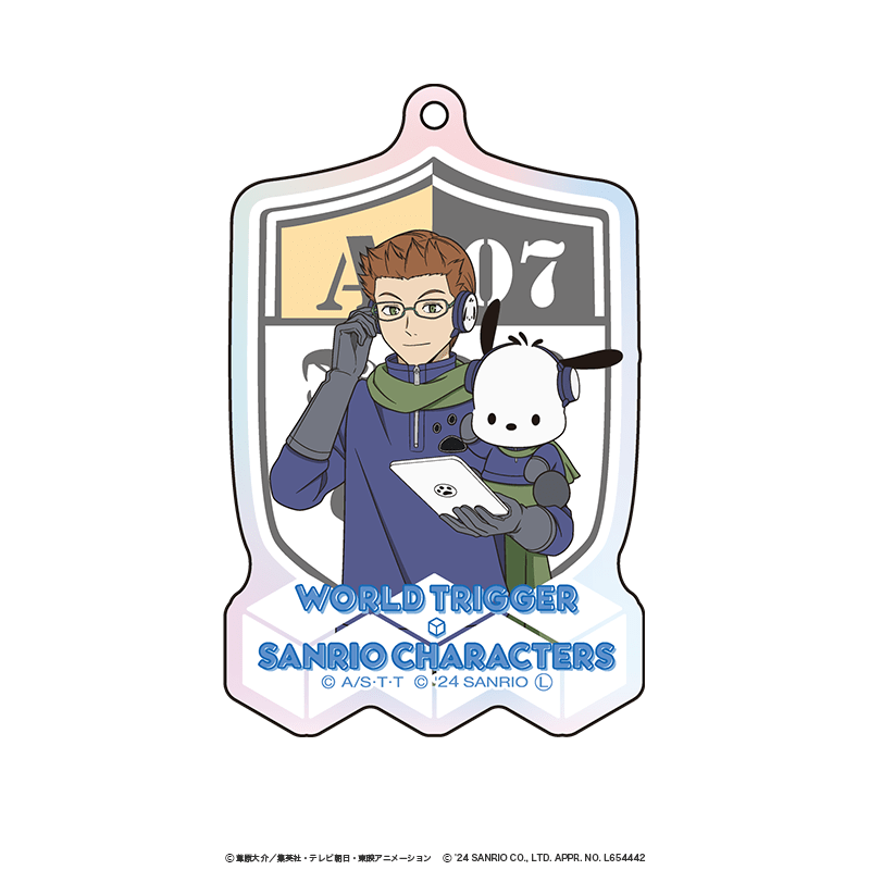 ワールドトリガー×サンリオキャラクターズ オーロラアクリルキーホルダー 古寺章平×ポチャッコ