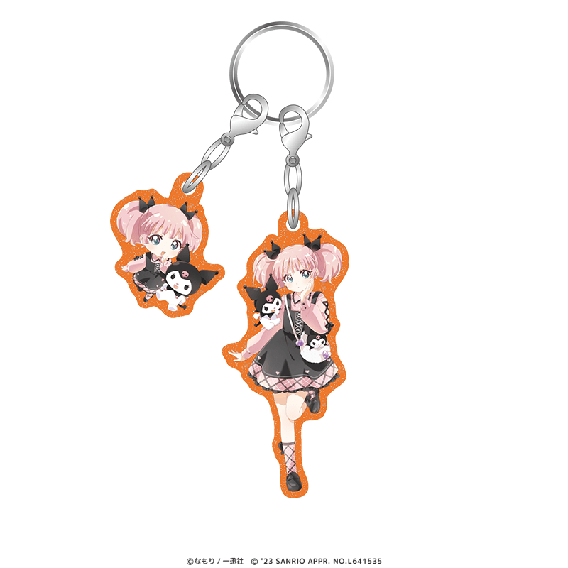 ゆるゆり＆大室家×サンリオキャラクターズ らめ入りアクリルキーホルダー 吉川ちなつ×クロミ