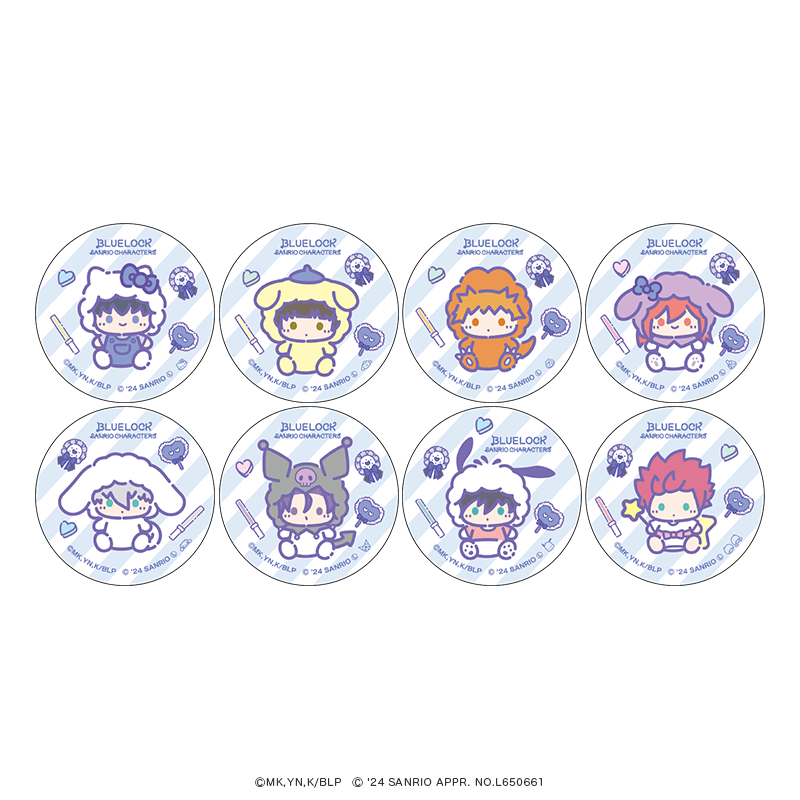 ブルーロック×サンリオキャラクターズ ミニ缶バッジ ミニぬいver. (8種)