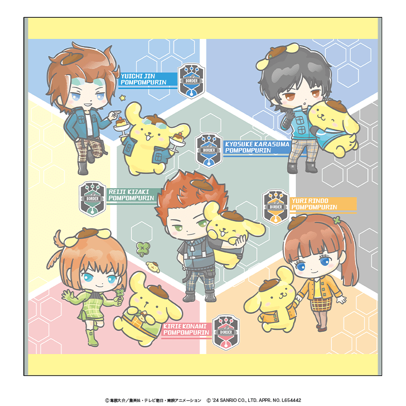 ワールドトリガー×サンリオキャラクターズ ハンドタオル ミニキャラver. 玉狛第1