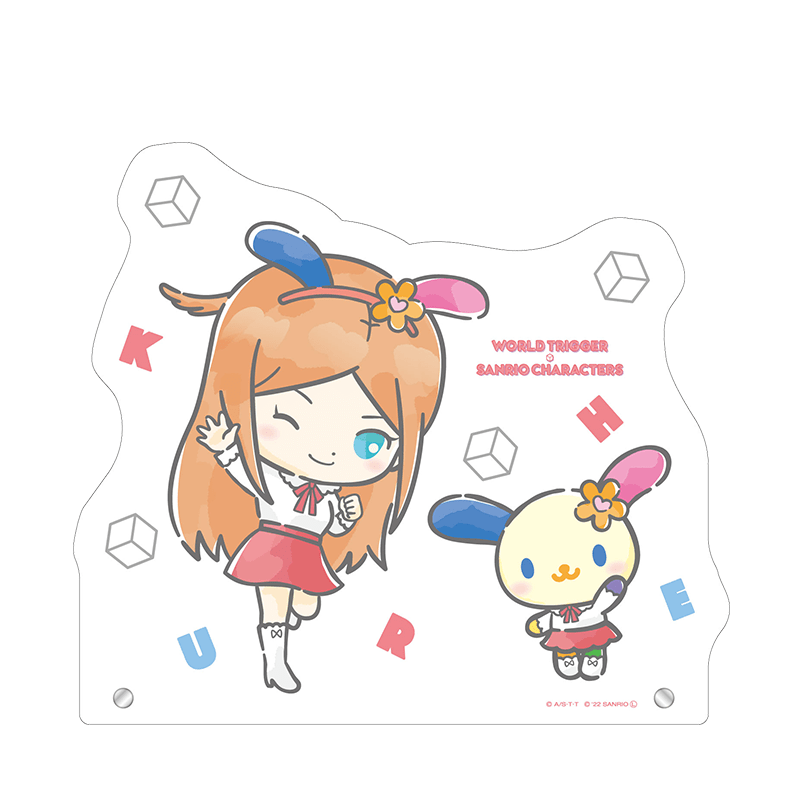 ワールドトリガー×サンリオキャラクターズ BIGアクリルスタンド 小南 桐絵×ウサハナ