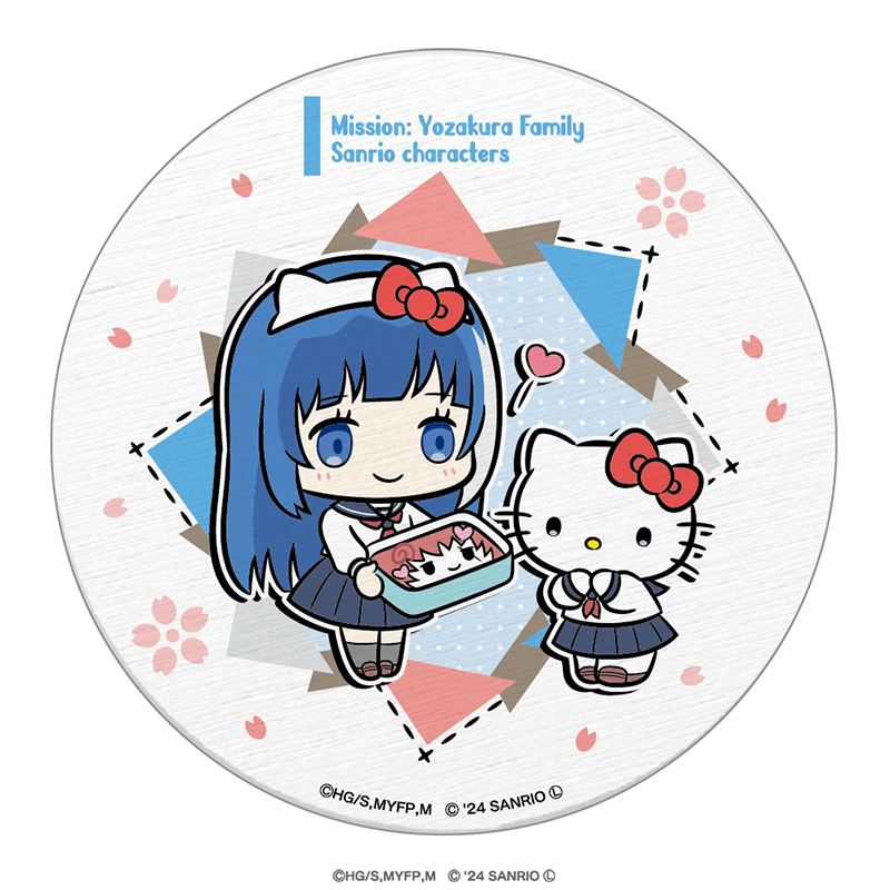 夜桜さんちの大作戦×サンリオキャラクターズ 白雲石コースター 夜桜 六美×ハローキティ ミニキャラver.