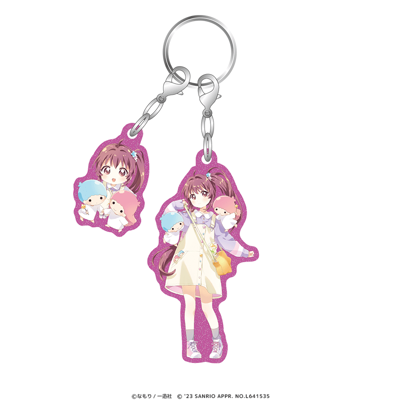 ゆるゆり＆大室家×サンリオキャラクターズ らめ入りアクリルキーホルダー 杉浦綾乃×リトルツインスターズ
