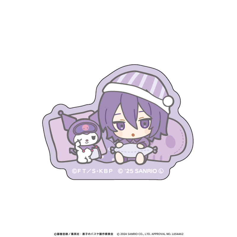 黒子のバスケ×サンリオキャラクターズ アクリルヘアクリップ 紫原敦×クロミ ミニキャラ パジャマver.