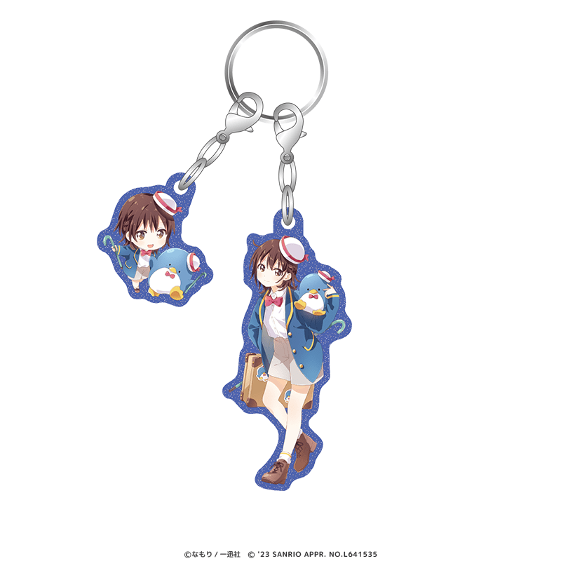 ゆるゆり＆大室家×サンリオキャラクターズ らめ入りアクリルキーホルダー 船見結衣×タキシードサム