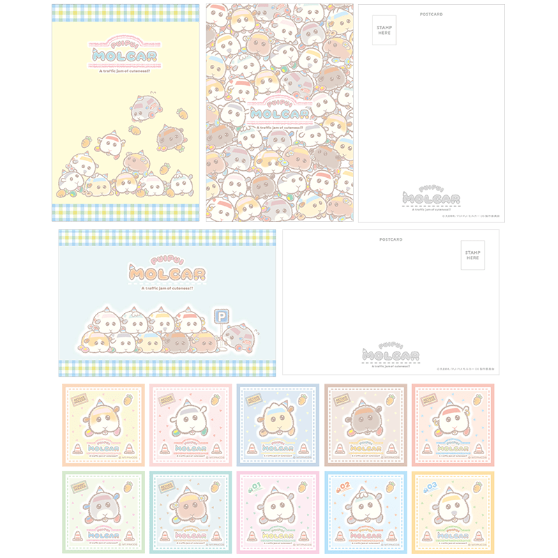 PUI PUI モルカー DRIVING SCHOOL -DesignProduced by Sanrio- ポストカード 3種＆ステッカー 10種セット