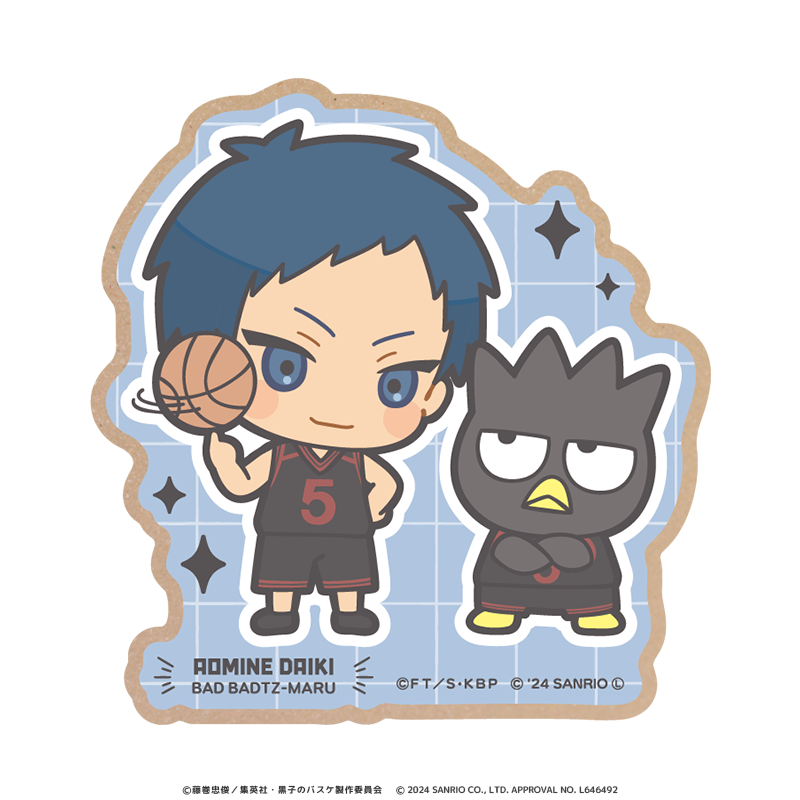 黒子のバスケ×サンリオキャラクターズ ウッドコースター 青峰大輝×バッドばつ丸