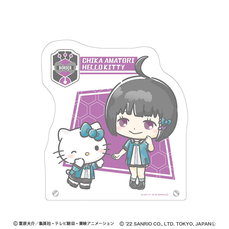 ワールドトリガー×サンリオキャラクターズ シリーズ BIGアクリルスタンド 雨取 千佳×ハローキティ