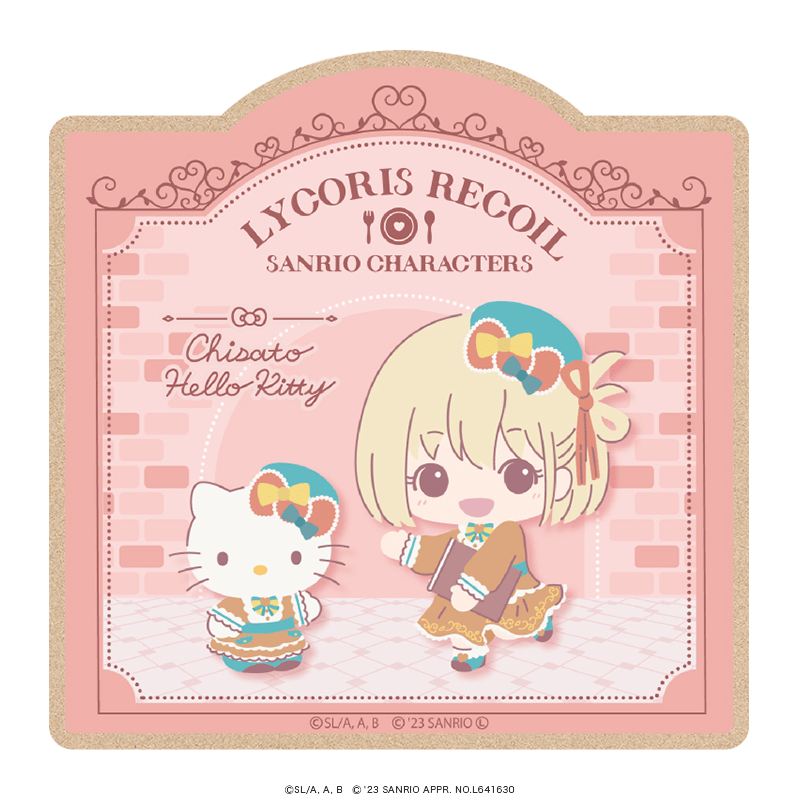 リコリス・リコイル×サンリオキャラクターズ ウッドコースター ミニキャラ 館のレストランver. 錦木千束×ハローキティ 