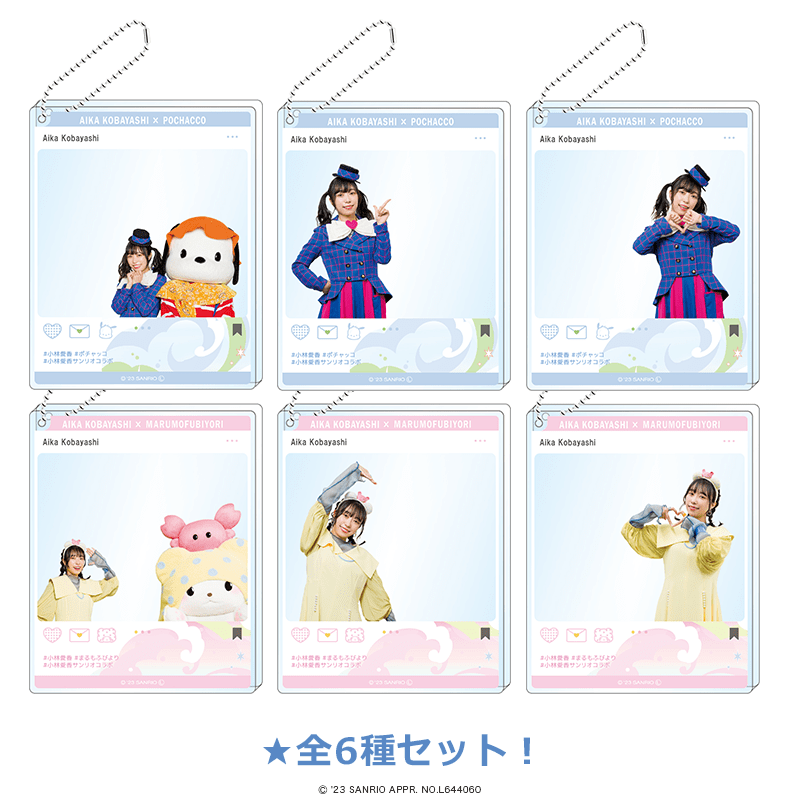 小林愛香×サンリオキャラクターズ おでかけアクリルキーホルダー 全6種セット