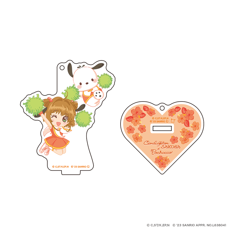 カードキャプターさくら×サンリオキャラクターズ アクリルスタンドキーホルダー フラワーver. さくら×ポチャッコ