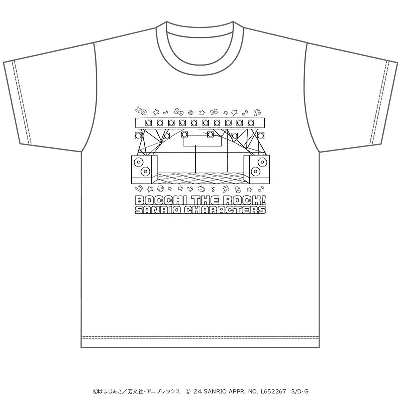 アニメ「ぼっち・ざ・ろっく！」×サンリオキャラクターズ ライブSTAFF風Tシャツ