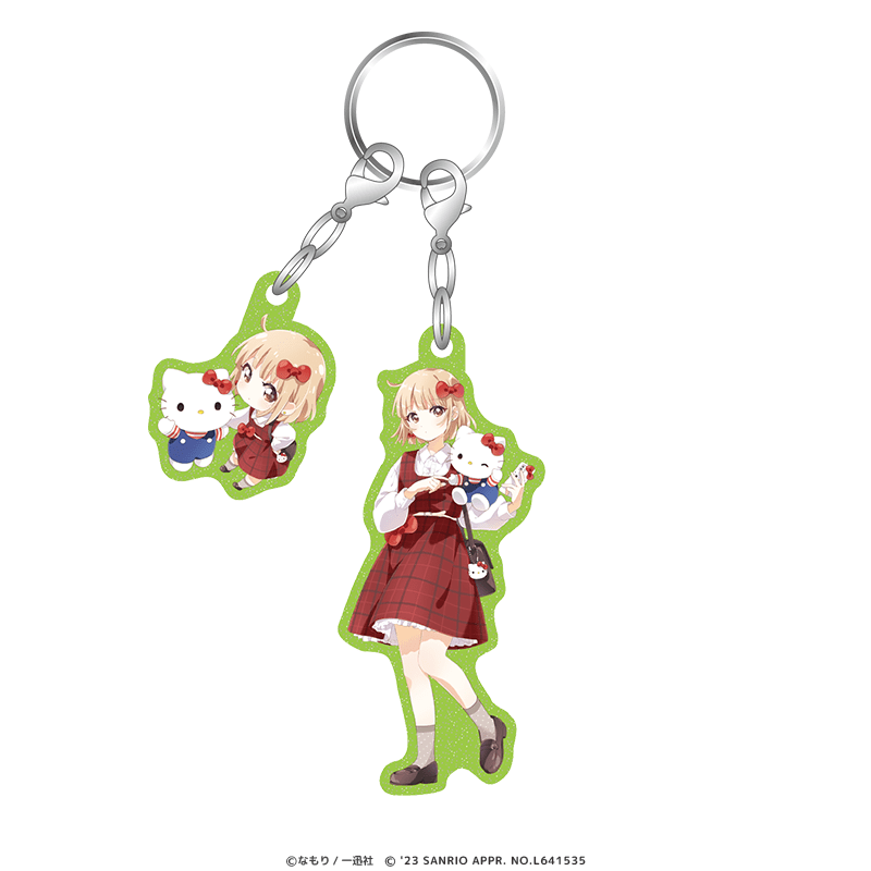 ゆるゆり＆大室家×サンリオキャラクターズ らめ入りアクリルキーホルダー 大室撫子×ハローキティ