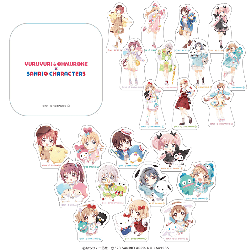 ゆるゆり＆大室家×サンリオキャラクターズ 缶入りフレークシール