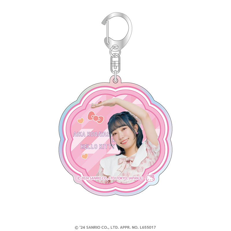 小林愛香×サンリオキャラクターズ オーロラアクリルキーホルダー 小林愛香×ハローキティ ピンクver.