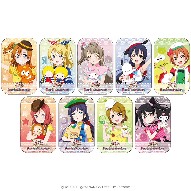 ラブライブ！×サンリオキャラクターズ スクエア缶バッジ（全9種）