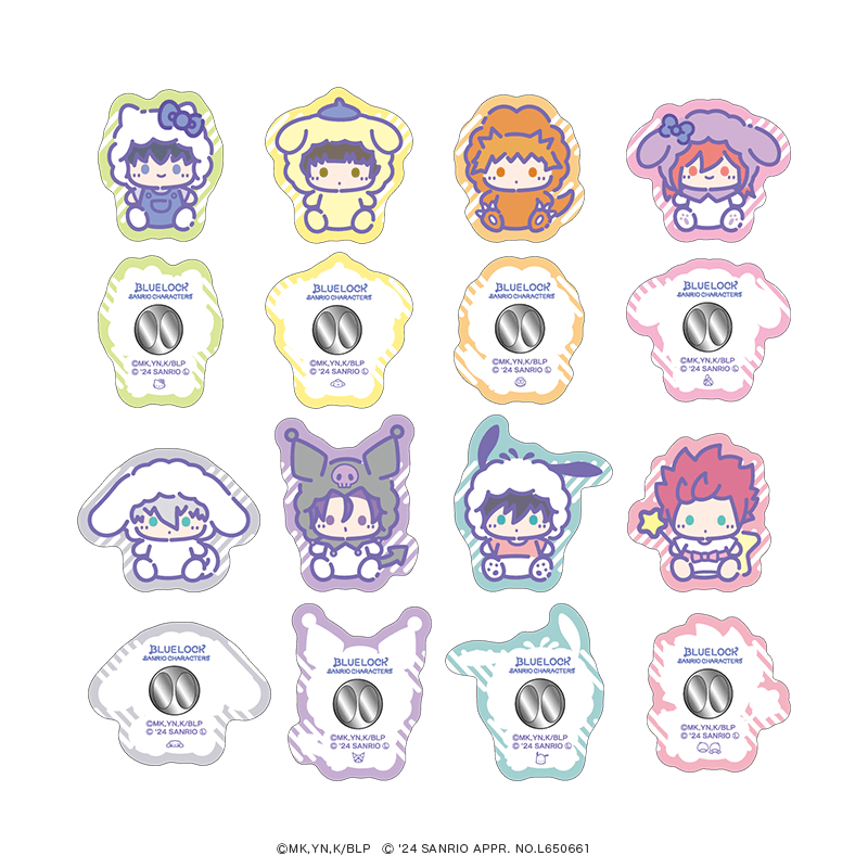 ブルーロック×サンリオキャラクターズ アクリルピンバッジ ミニぬいver. (8種)