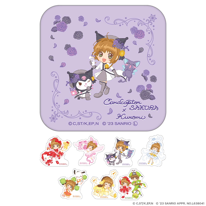 カードキャプターさくら×サンリオキャラクターズ 缶入りフレークシール フラワーver. さくら×クロミ