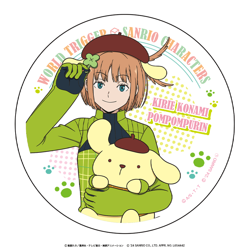 ワールドトリガー×サンリオキャラクターズ 白雲石コースター 小南桐絵×ポムポムプリン