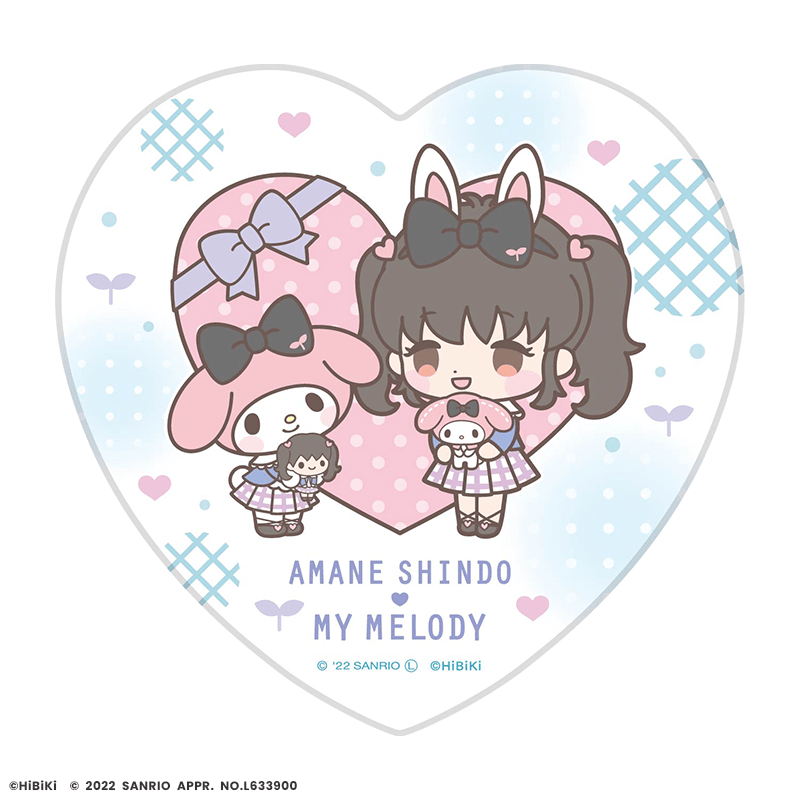 進藤あまね×サンリオキャラクターズ 白雲石吸水コースター 進藤あまね×マイメロディ（ハート）