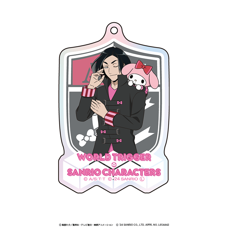 ワールドトリガー×サンリオキャラクターズ オーロラアクリルキーホルダー 唯我尊×マイメロディ