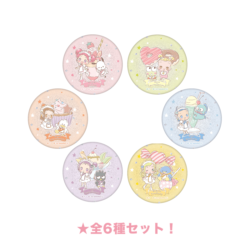 おジャ魔女どれみ×はぴだんぶい グリッター缶バッジ 全6種セット