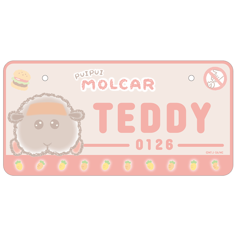 PUI PUI モルカー -DesignProduced by Sanrio- ナンバープレート テディ