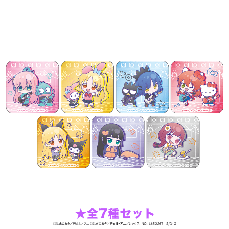 アニメ「ぼっち・ざ・ろっく！」×サンリオキャラクターズ アクリルマグネット 全7種セット